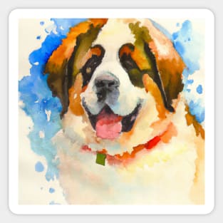 Saint Bernhardog Watercolor Painting - Dog Lover Gifts Sticker